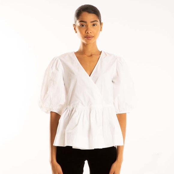GANNI White Wrap Blouse - Picture 6 of 6